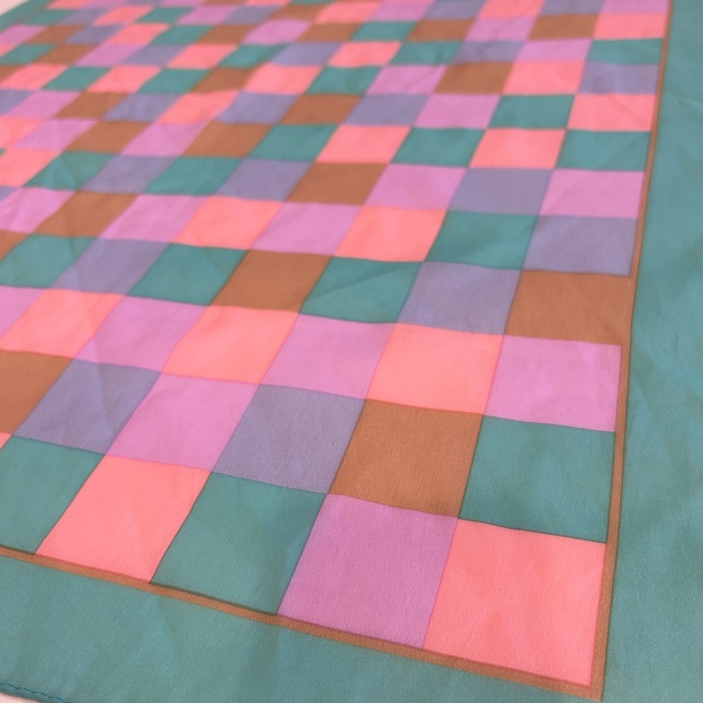 Vintage Pastel Checkerboard Scarf